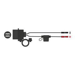Oxford USB Dual Socket - Handlebar Mount