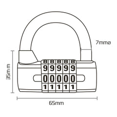 Oxford 5-Digit Combination Padlock - Black