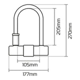 OXFORD MAGNUM U-LOCK (170X285MM) WITH BRACKET