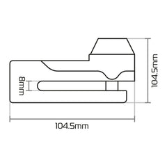 Oxford Titan 10mm Pin Disc Lock - Black, includes pouch