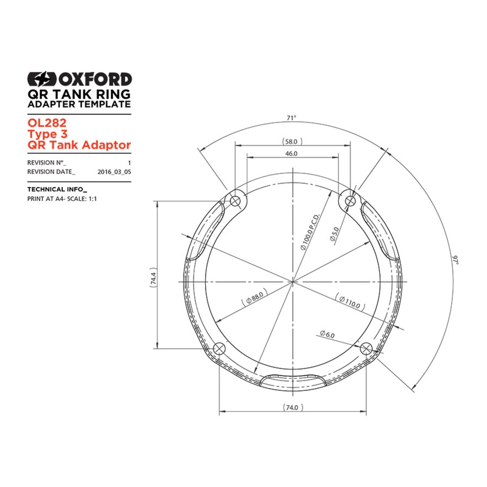 Oxford Quick Release Bike Adaptor - Type 3 (Honda)