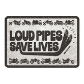 Oxford Garage Metal Sign: Loud Pipes Save Lives