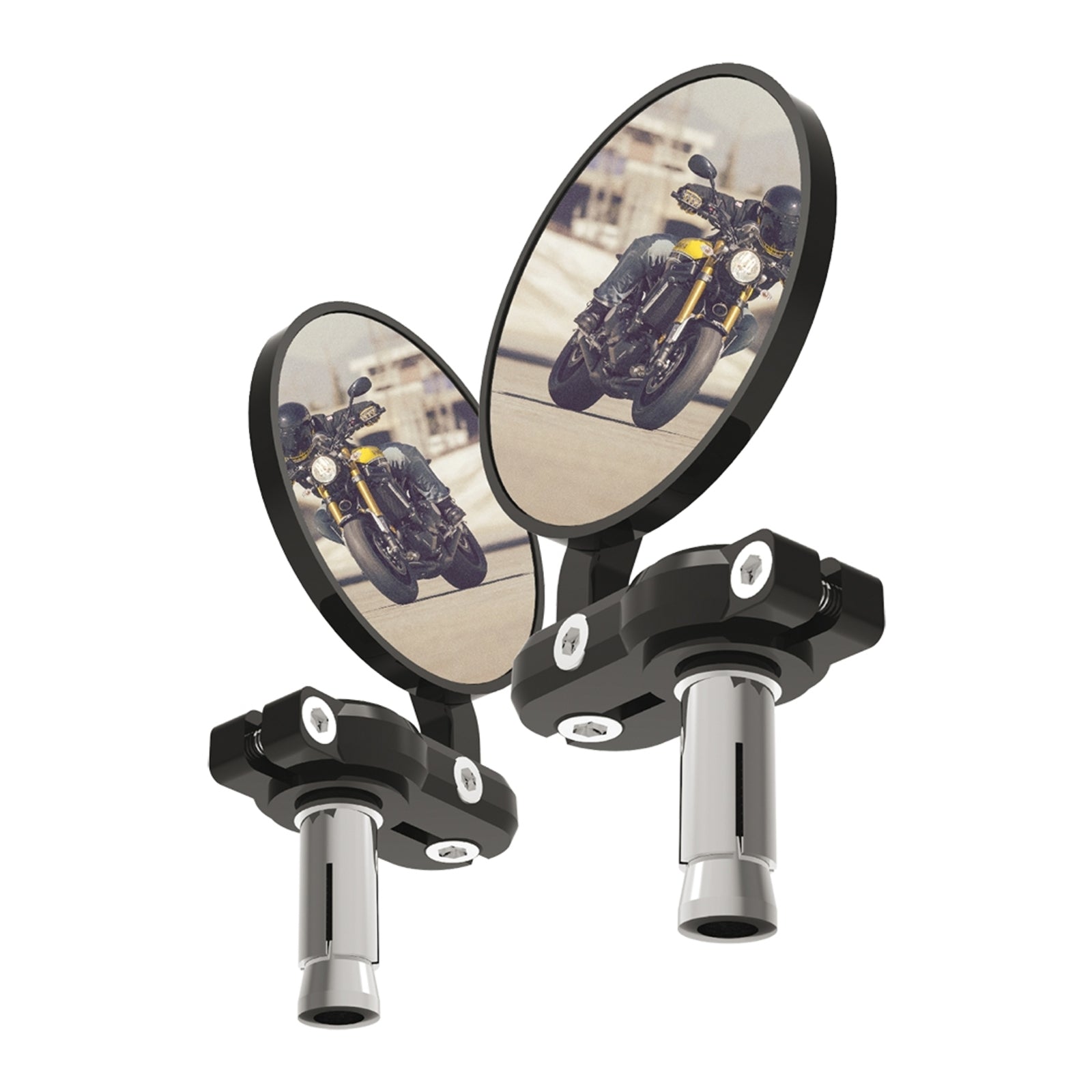 Oxford Bar End Mirrors (Black) (Pair)