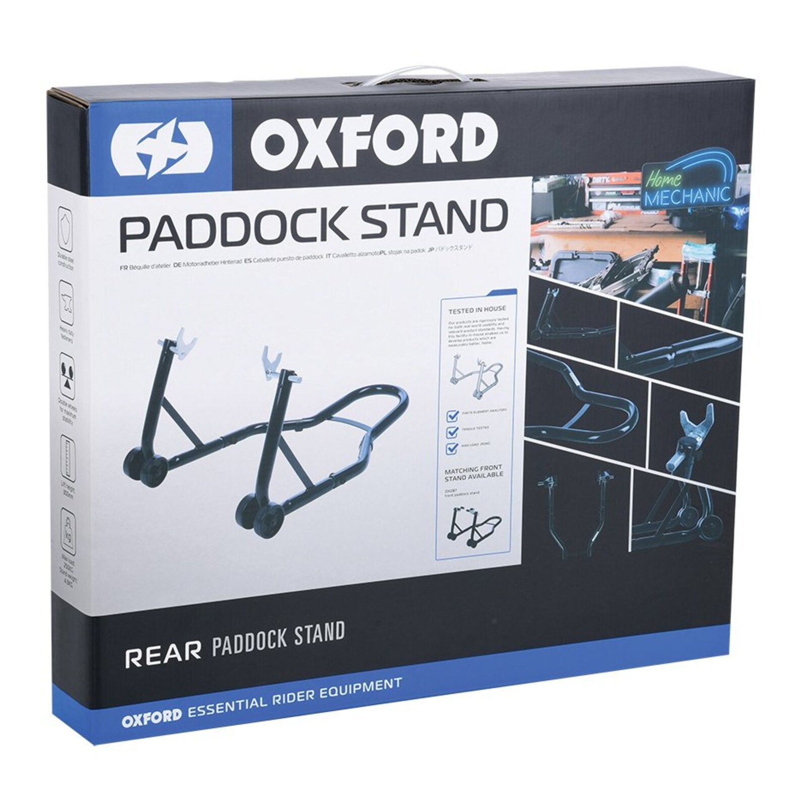 Oxford Black Rear Paddock Stand (with L & U lifters)