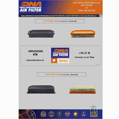 1290 SUPER DUKE R 20-23 & 1390 SUPER DUKE R 24-25 - DNA AIR FILTER - P-KT12N20-0R