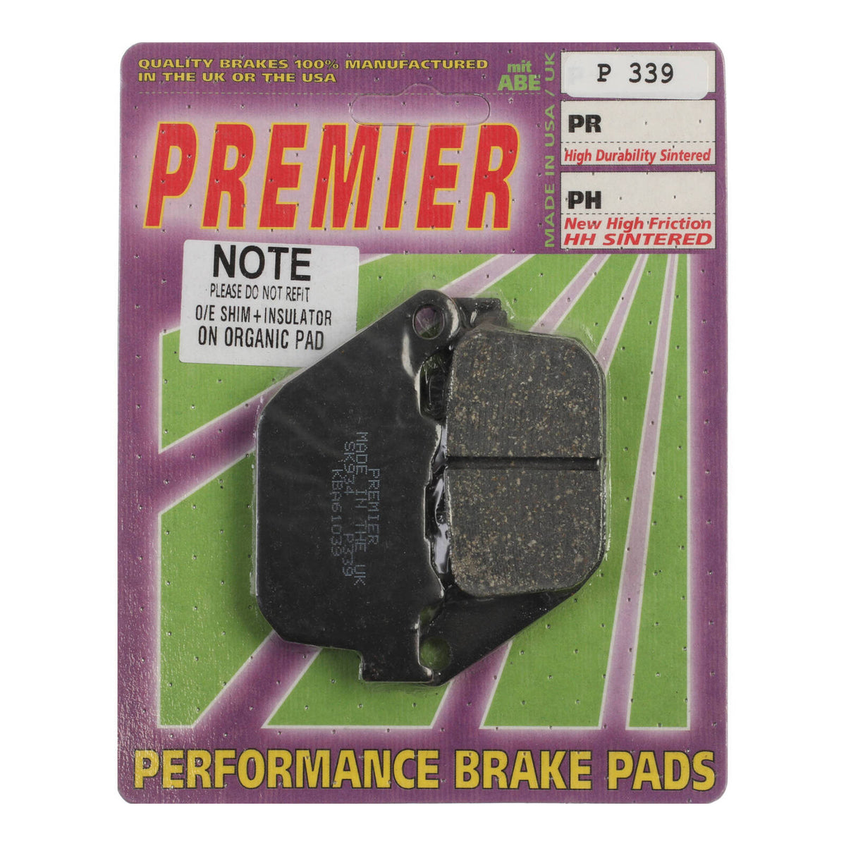 Premier Brake Pads - P Organic Standard