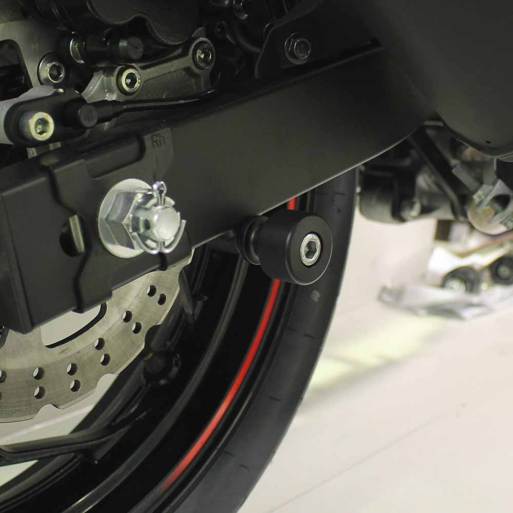 OGGY KNOBBS REAR PICK UP SPOOLS WITH PROTECTOR - M10 x 1.25 + 15mm spacer BLACK - PUP10L15BLK