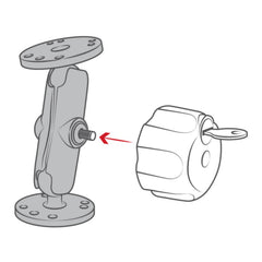 RAM Key Lock Knob with Brass Insert for B Size Socket Arms