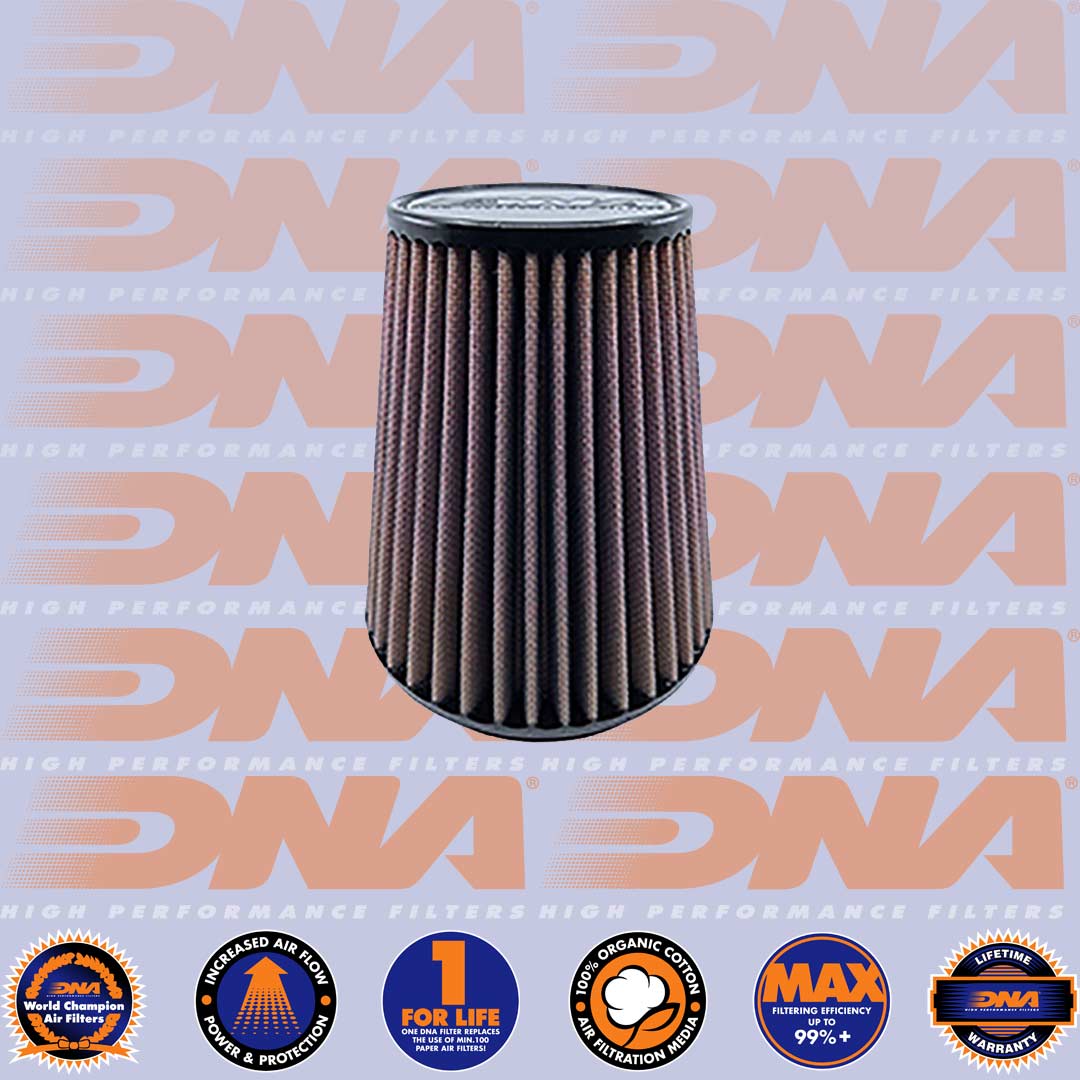 DNA FILTERS RUBBER TOP ROUND CLAMP ON 110mm INLET 165mm LENGTH AIR FILTER - RO-1100-18