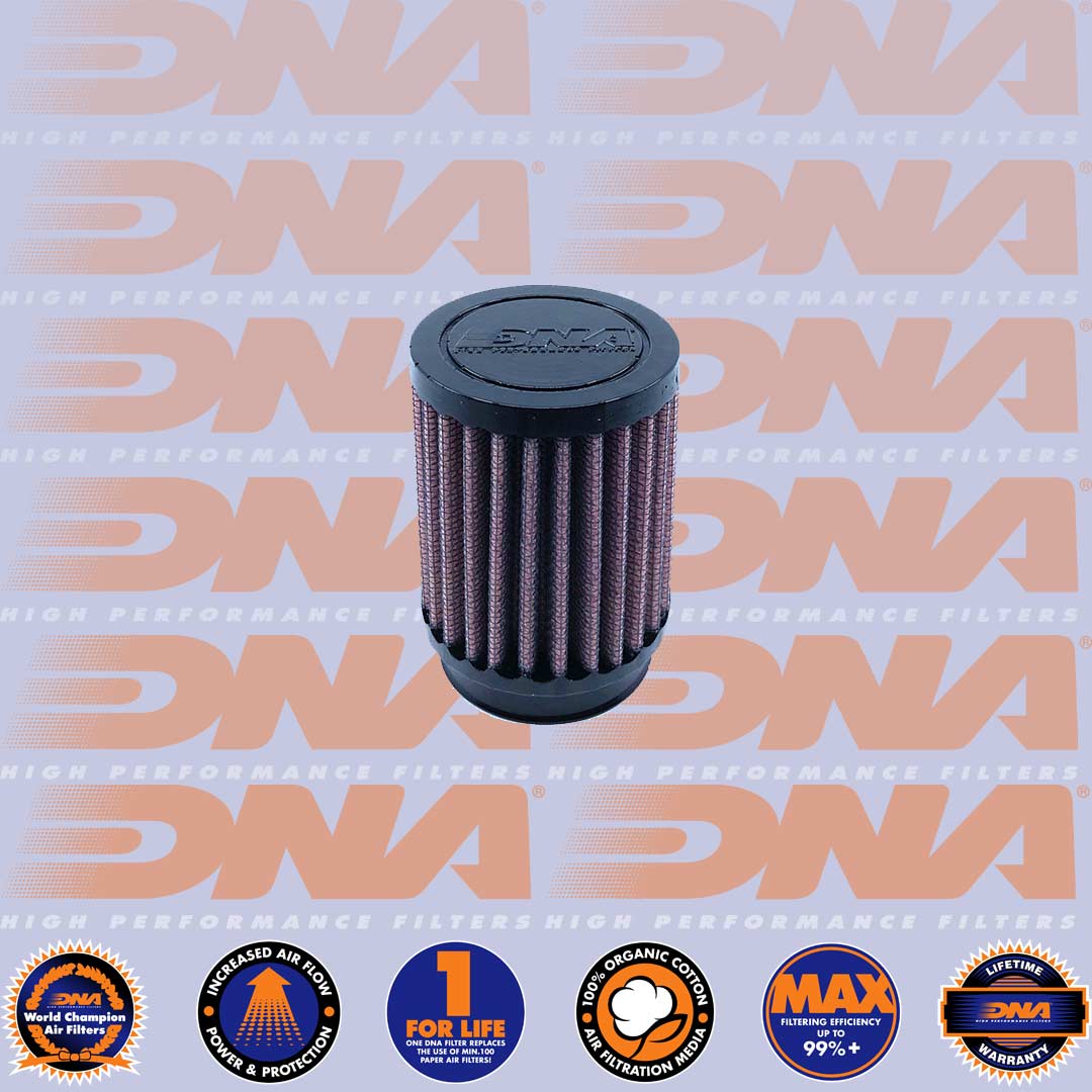 DNA FILTERS RUBBER TOP ROUND CLAMP ON 37mm INLET 47mm LENGTH AIR FILTER - RO-3700-06