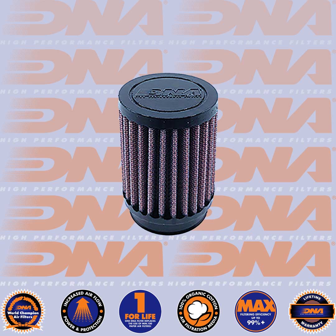 DNA FILTERS RUBBER TOP ROUND CLAMP ON 40mm INLET 100mm LENGTH AIR FILTER - RO-4000-10