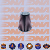 DNA FILTERS RUBBER TOP ROUND CLAMP ON 52mm INLET 100mm LENGTH AIR FILTER - RO-5200-11