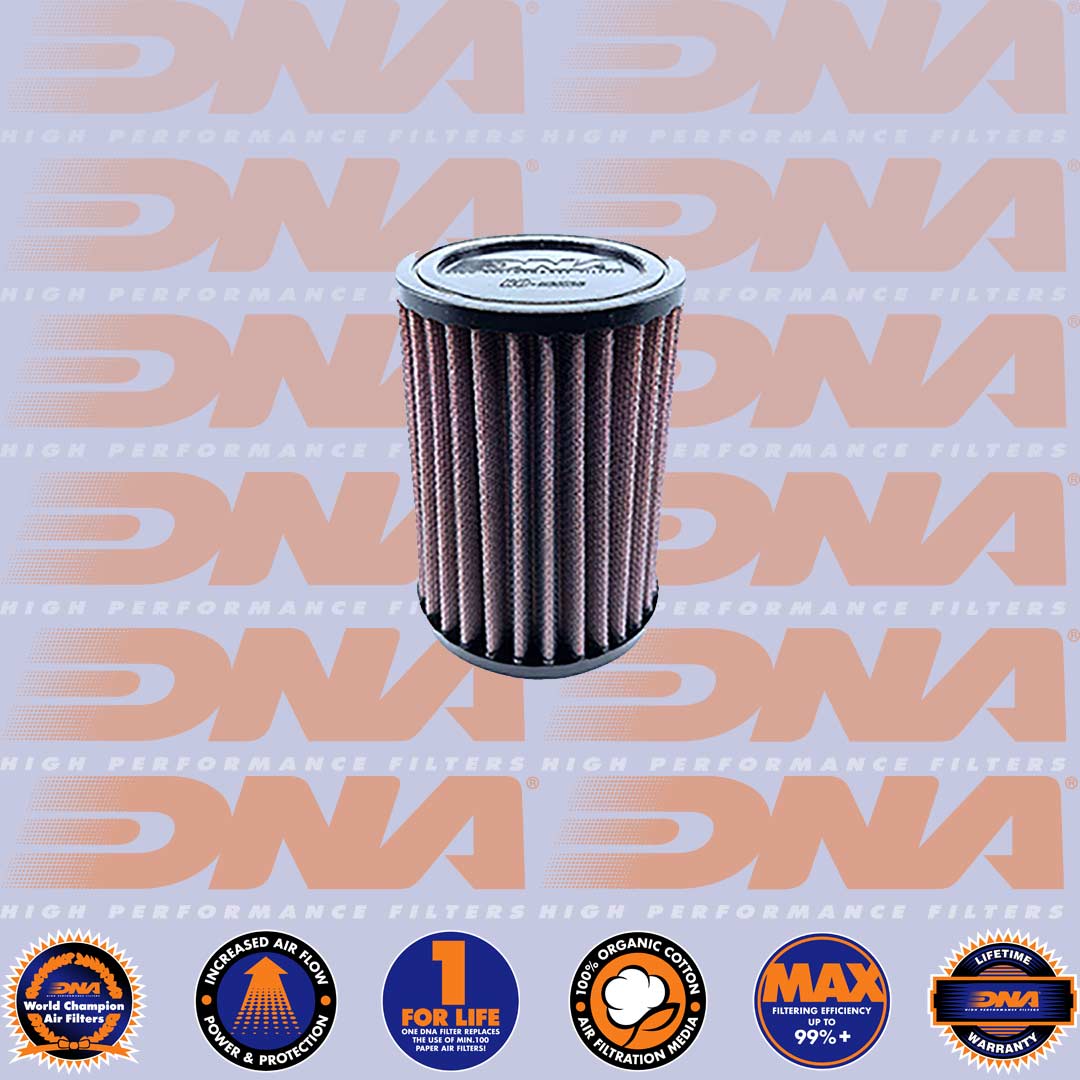 DNA FILTERS RUBBER TOP ROUND CLAMP ON 52mm INLET 140mm LENGTH AIR FILTER - RO-5200-127