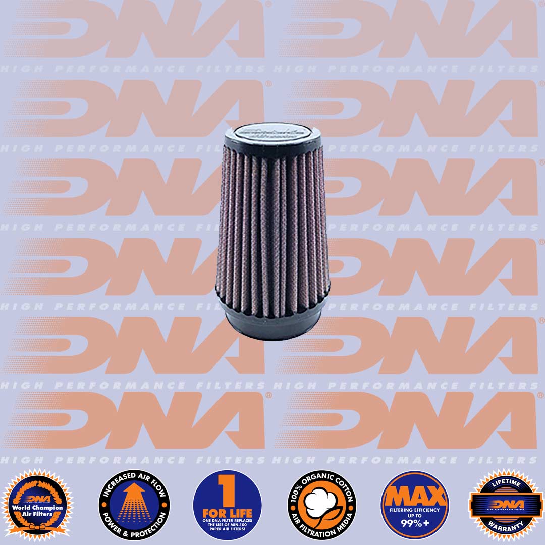 DNA FILTERS RUBBER TOP ROUND CLAMP ON 60mm INLET 130mm LENGTH AIR FILTER - RO-6000-130