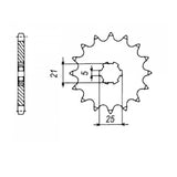MTX 1467 Steel Front Sprocket #428 (10-074)