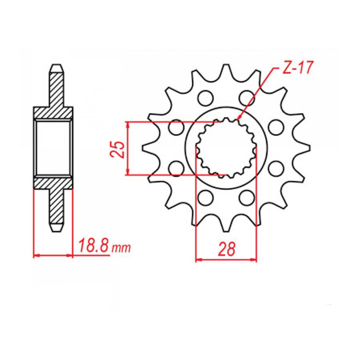 MTX 405 Steel Front Sprocket #525 (10-BM5)