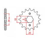 MTX 264 Steel Front Sprocket #428 (10-360)