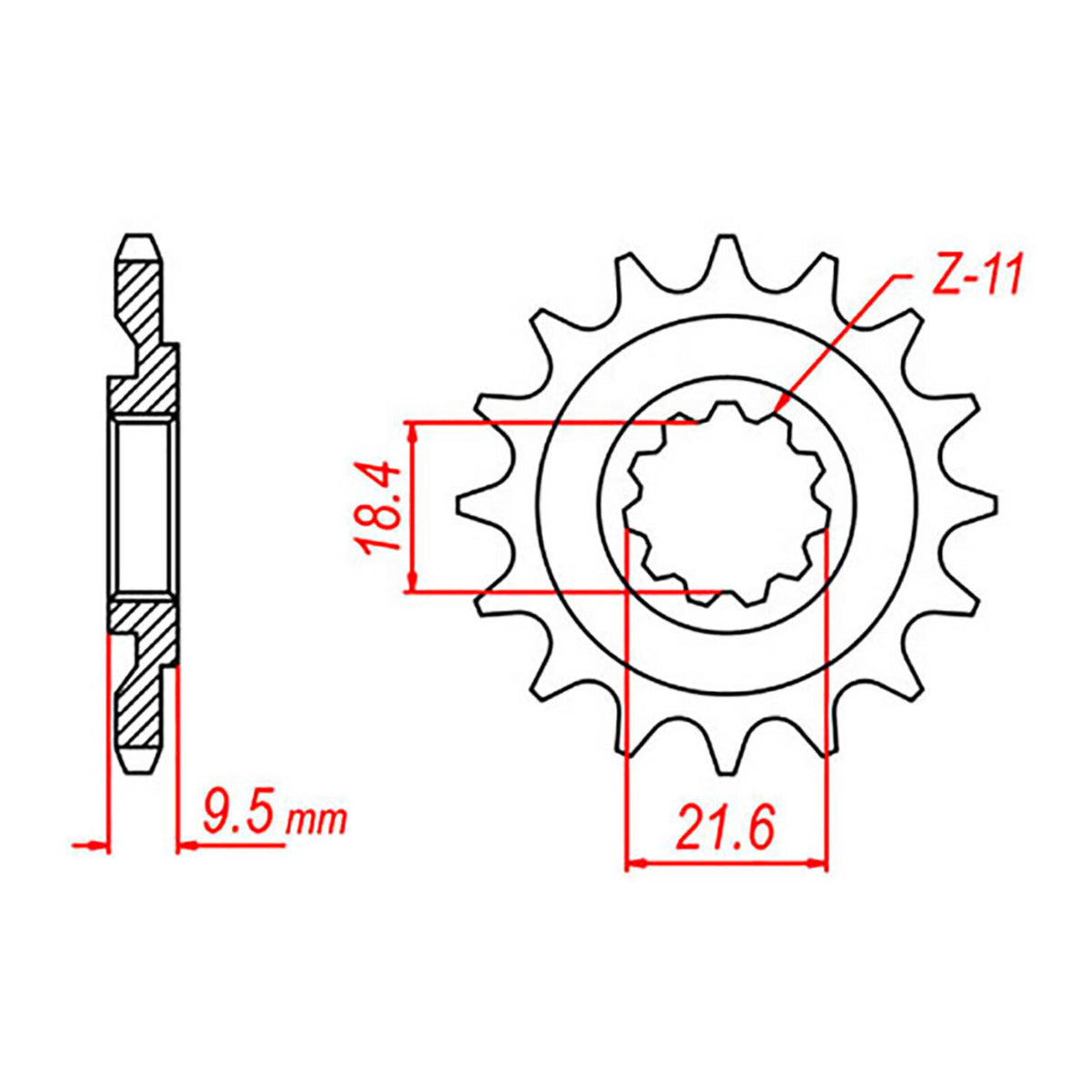 MTX 285 Steel Front Sprocket #520 (10-ML3)