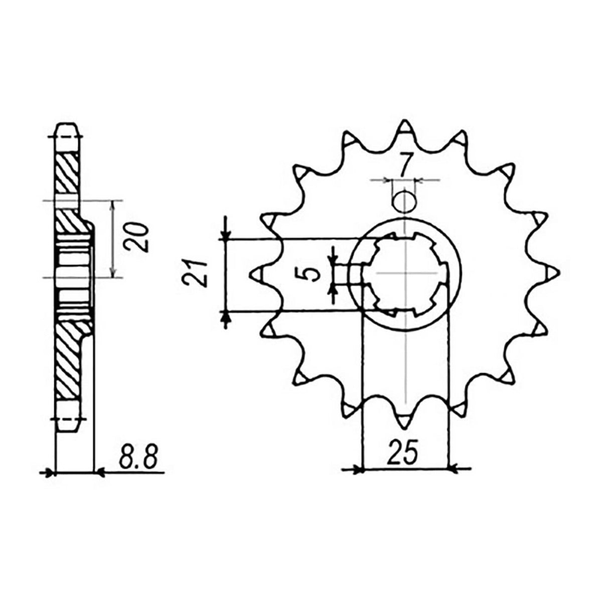 MTX 507 (2) Steel Front Sprocket #520 (10-HQ3)