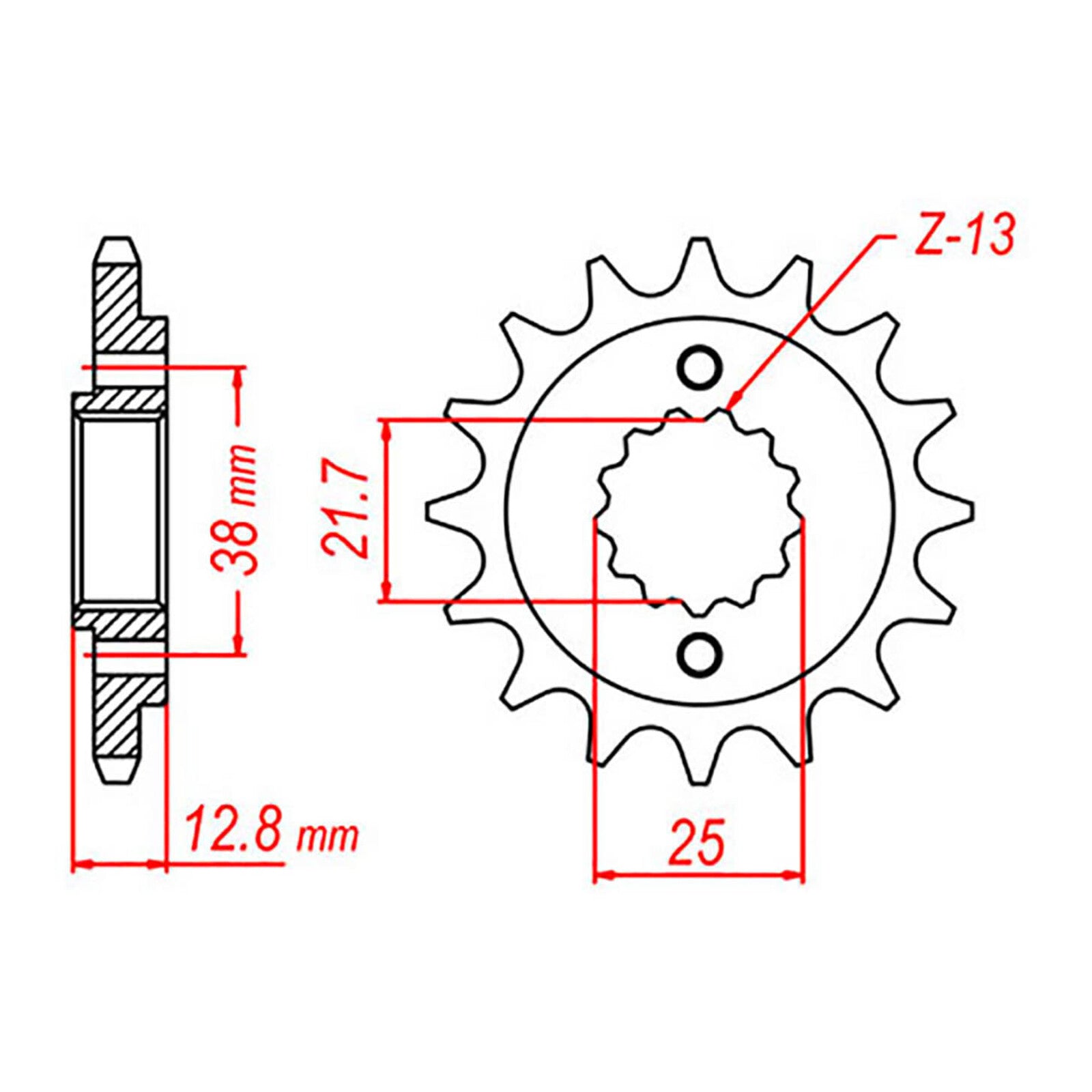 MTX 511 Steel Front Sprocket #520 (10-163)