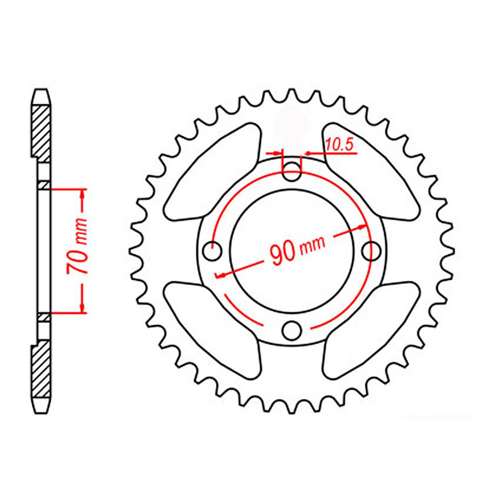 MTX 264 Steel Rear Sprocket #428 (11-Y2P)