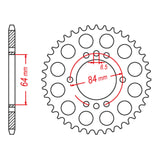 MTX 809/2 Steel Rear Sprocket #428 (11-053)