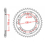 MTX 1314 (2) Steel Rear Sprocket #525 (11-MV4)