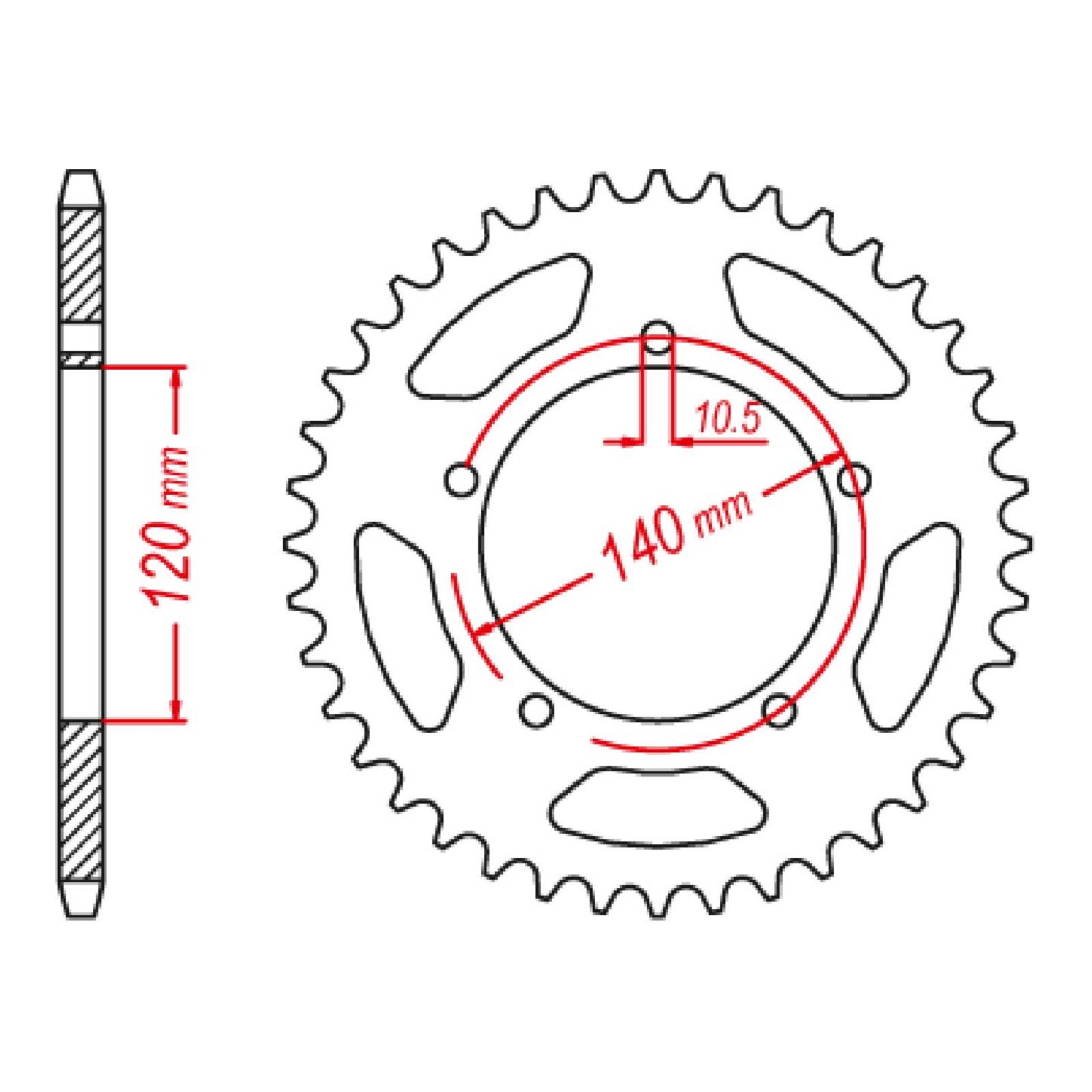 MTX 1793 Steel Rear Sprocket #520 (11-1793)