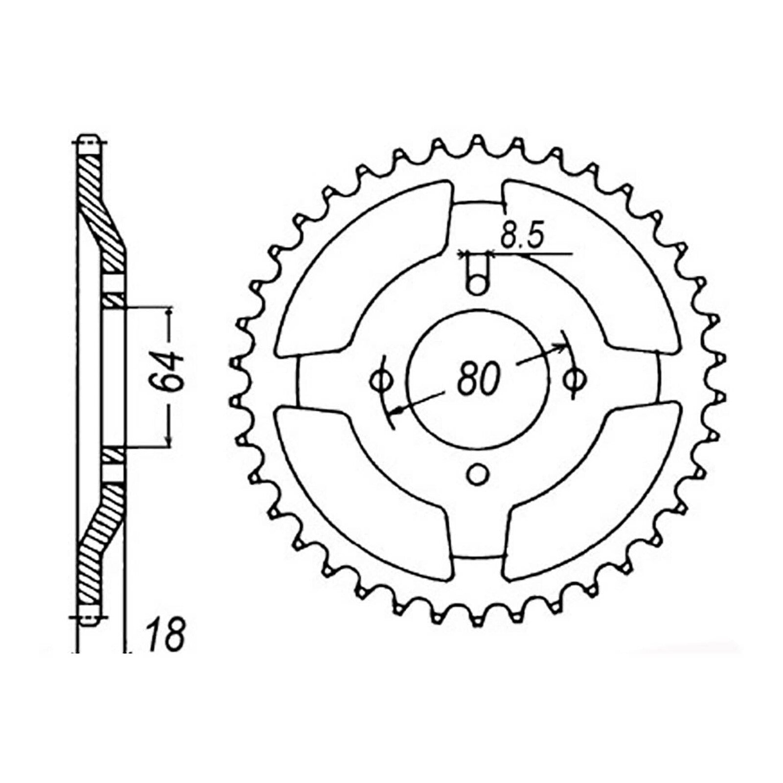 MTX 1925 Steel Rear Sprocket #428 (11-482)