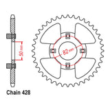 MTX 999 Steel Rear Sprocket #428 (11-459)