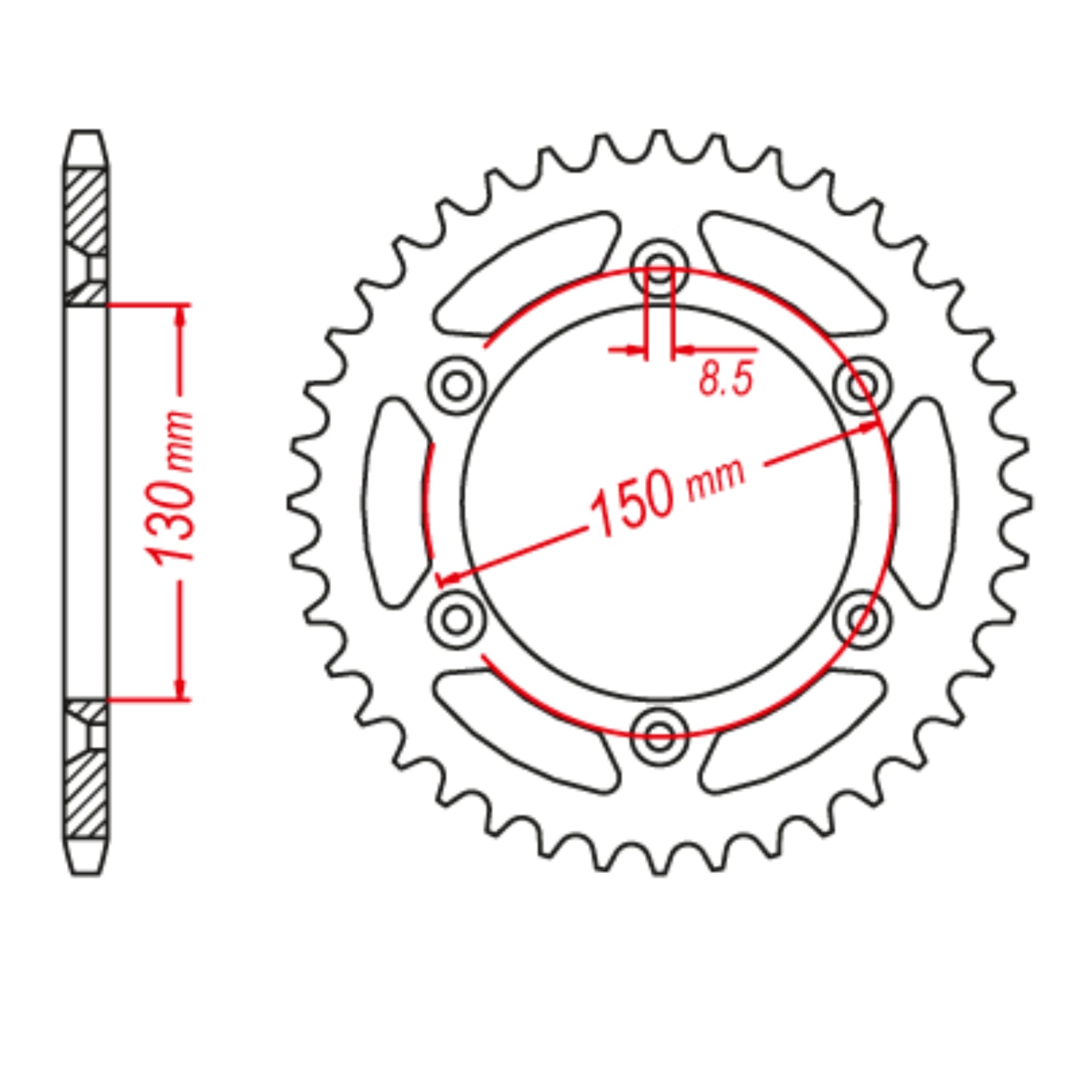 MTX 251 Hornet Lightweight Steel Rear Sprocket #520 (11H-428)