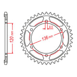MTX 3C5 Steel Rear Sprocket #428 (11-3C5)