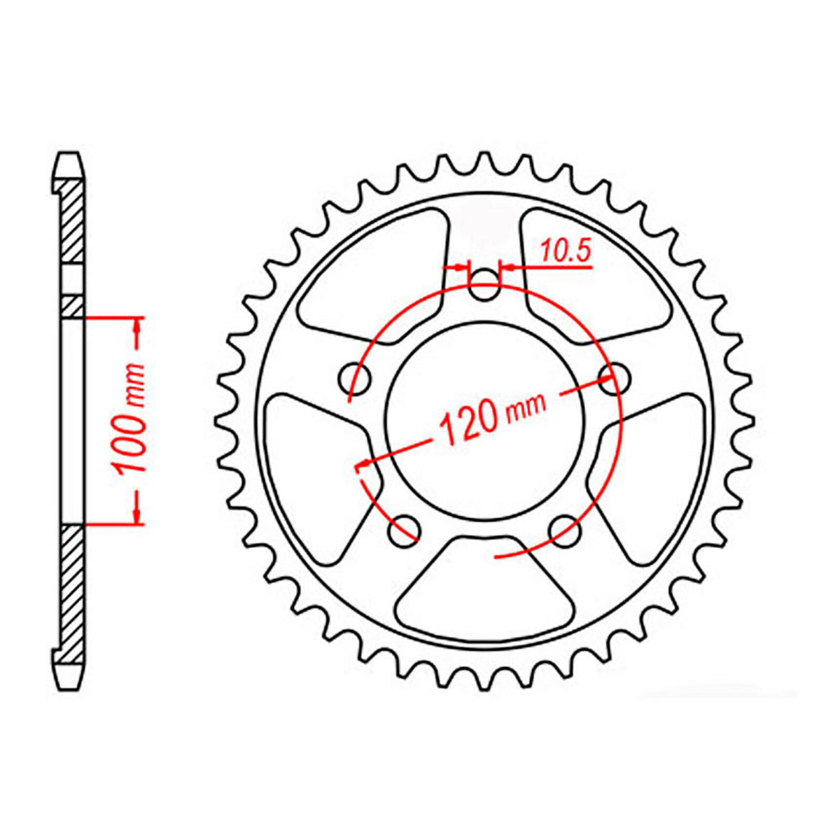 MTX 702 Steel Rear Sprocket #525 (11-702)