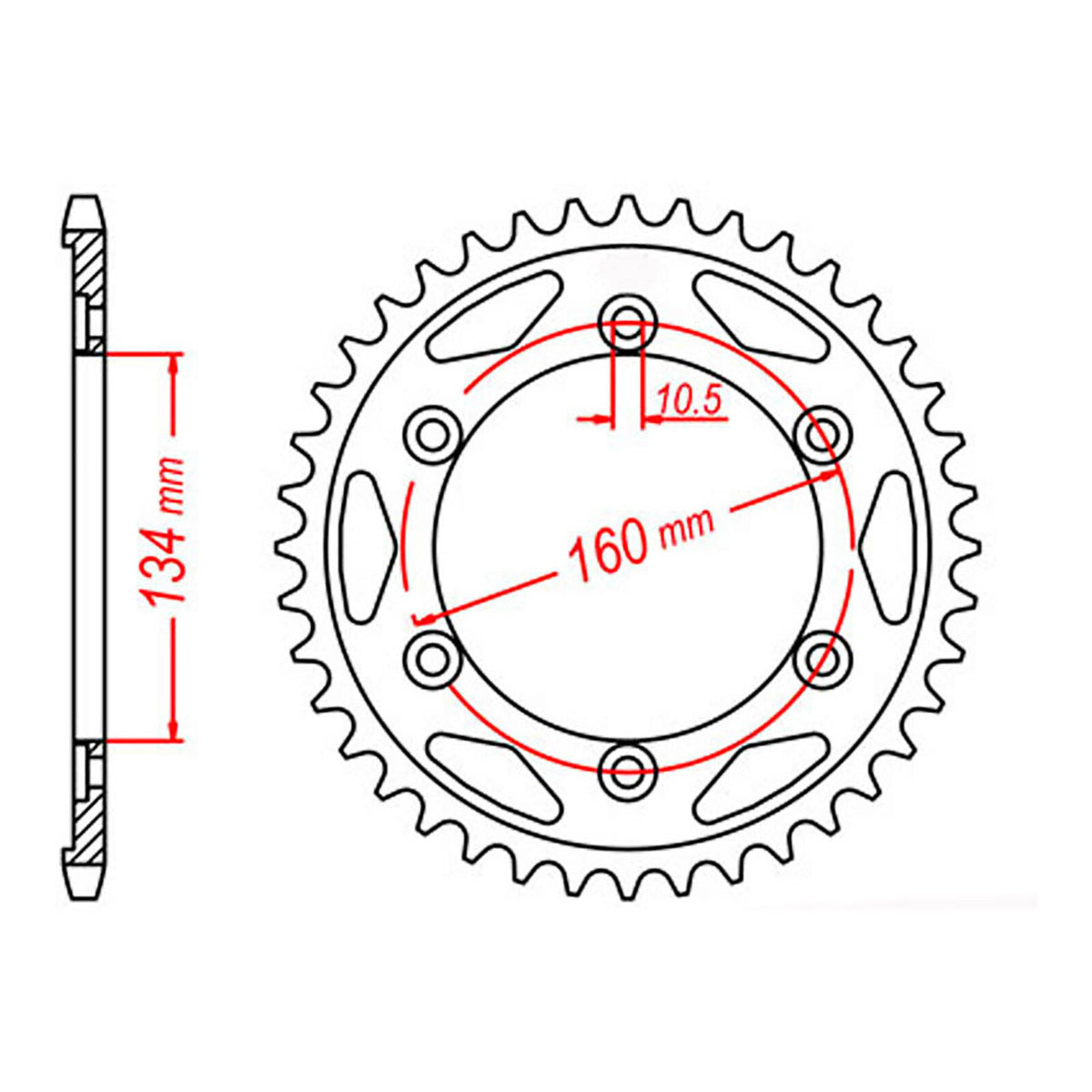 MTX 1306 Steel Rear Sprocket #530 (11-MCJ)