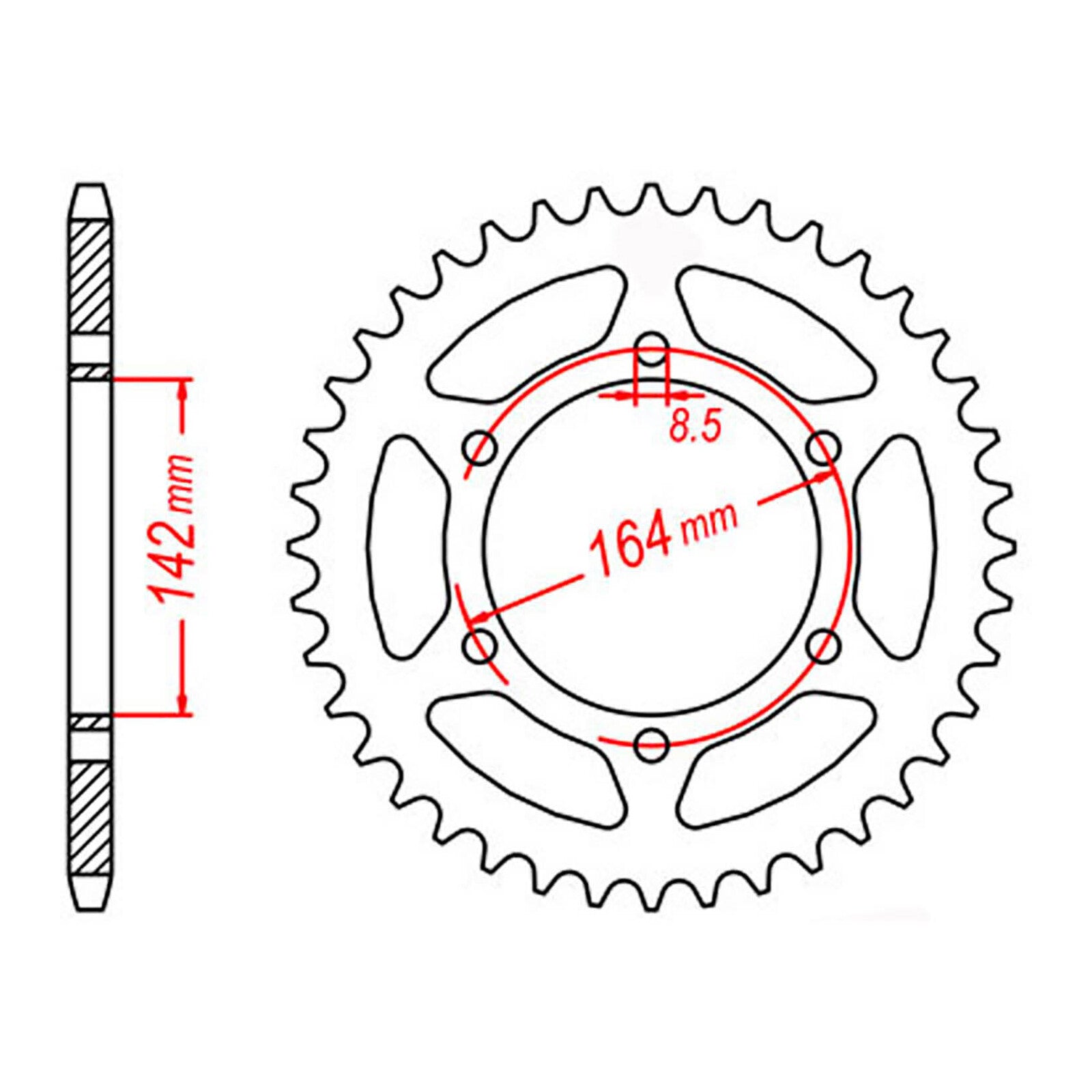 MTX 1068 Steel Rear Sprocket #520 (11-HY4)