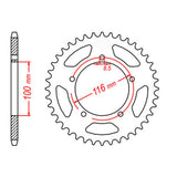 MTX 464 Steel Rear Sprocket #420 (11-121)