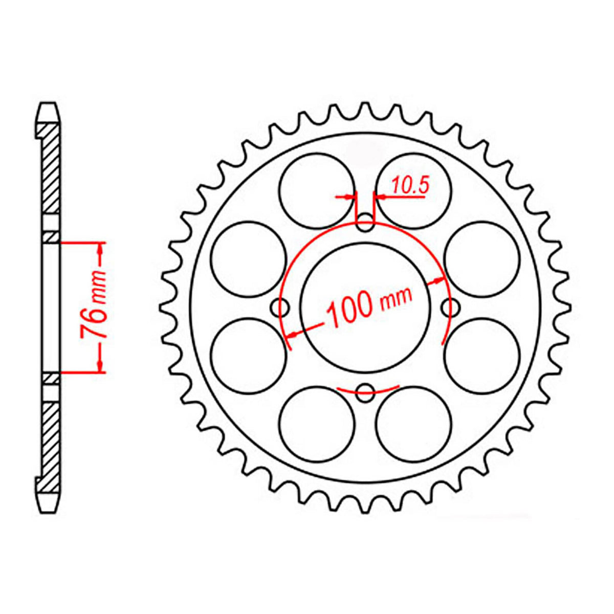 MTX 824 Steel Rear Sprocket #530 (11-21A)