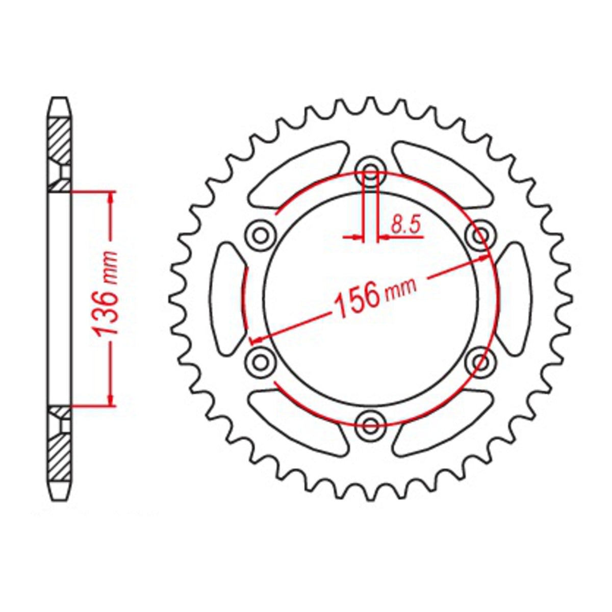 MTX 822 Hornet Lightweight Steel Rear Sprocket #520 (11H-415)