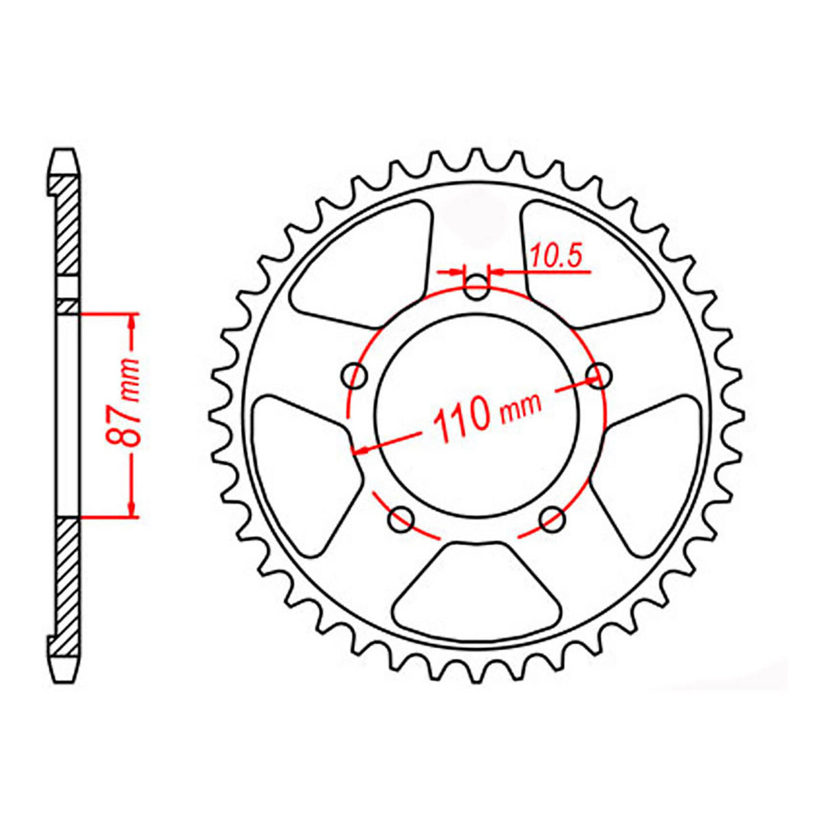 MTX 829 Steel Rear Sprocket #530 (11-27A)