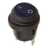 WHITES 12V ROCKER SWITCH ON-OFF BLU WATERPROOF ROUND