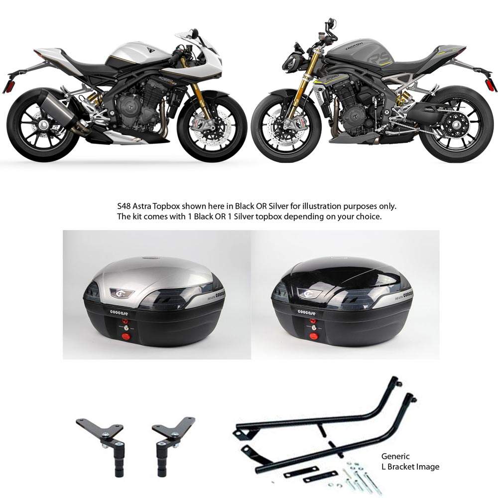 S48 Astra Black Topbox Kit 1200 SPEED TRIPLE RR, RS 21-24 - T051S48BPBLK