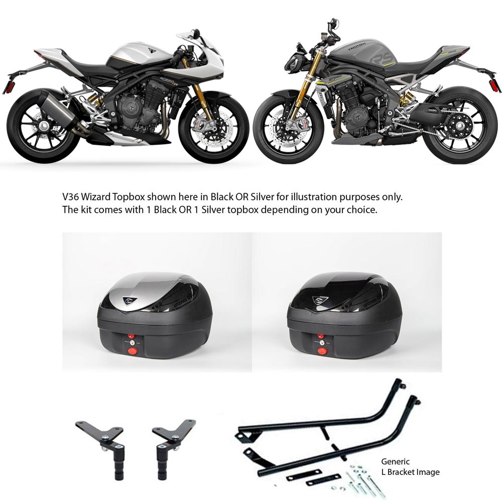 V36 Wizard Silver Topbox Kit 1200 SPEED TRIPLE RR, RS 21-24 - T051V36BPSIL