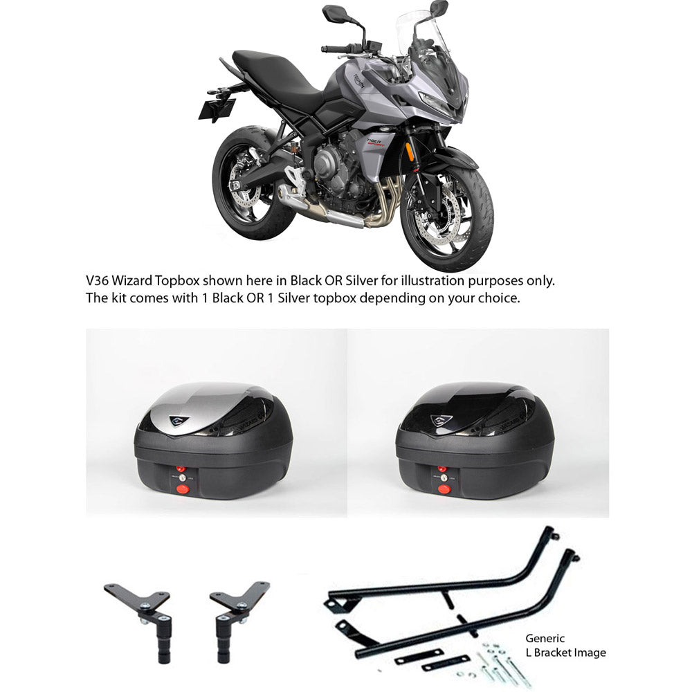V36 Wizard Silver Topbox Kit 660 TIGER SPORT 22-25 - T052V36BPSIL