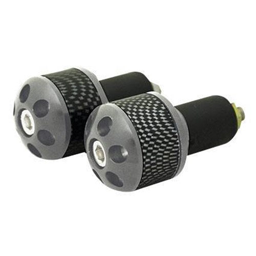 Tarmac Bar Ends Carbon Print 25mm Long Silver