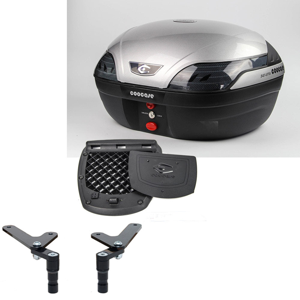 COOCASE S48 SILVER BASIC TOPBOX & UNI TBR30 **REQUIRED L BRACKETS TO BE FITTED** - UNIS48BPSIL