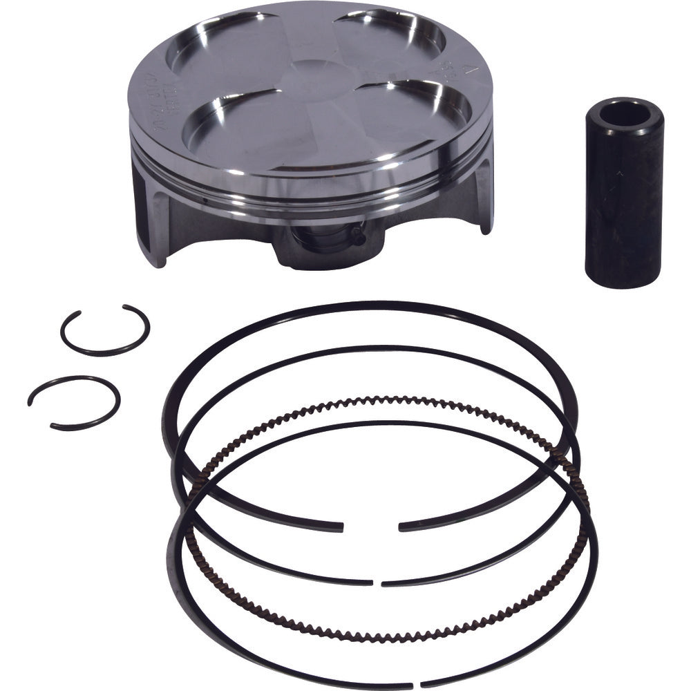 Vertex Forged Replica Piston kit; Kit includes: Piston, rings, pin, clips (Piston, Ring Set, & Circlips).Yamaha YZ250F 76.95mm 13.3:1 CR 2019