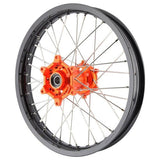 X TECH KTM/HUSQ MX/ENDURO 2.15x18 REAR BLK RIM/ORG HUB/BLK SPK