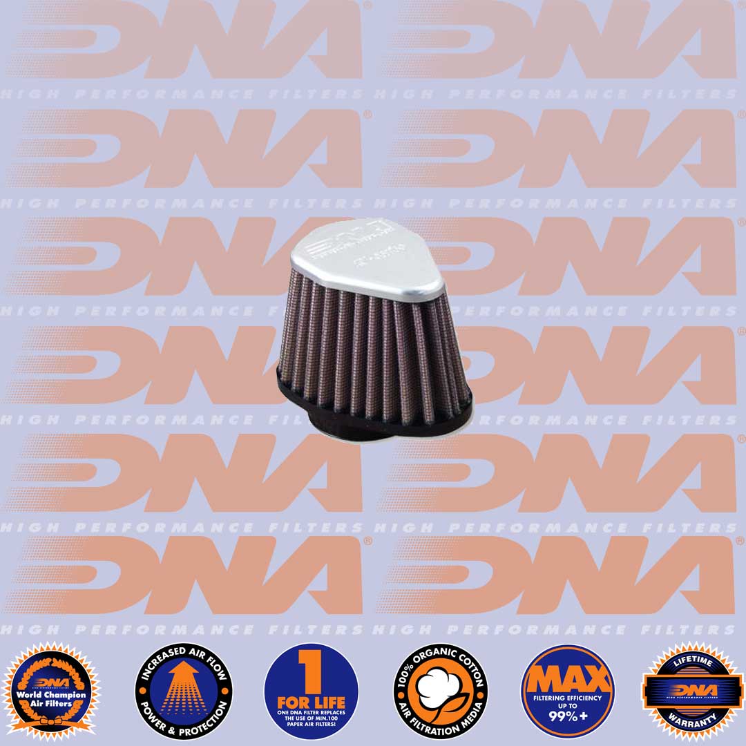 DNA FILTERS CNC TOP HEXAGONAL CLAMP ON 51mm INLET 68mm LENGTH AIR FILTER - XVA-5100