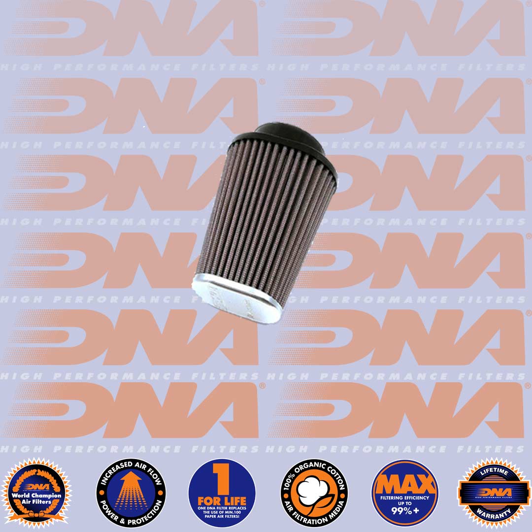 DNA FILTERS CNC TOP OVAL CLAMP ON 62mm INLET 123mm LENGTH AIR FILTER - XVO-6200-120