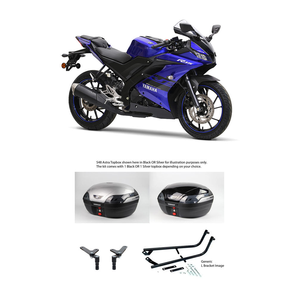 S48 Astra Black Topbox Kit YAMAHA YZF-R15 V3.0 2020 - Y131S48BPBLK